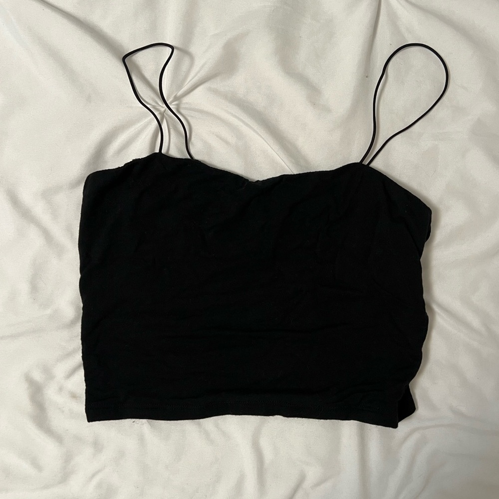 Black cropped top